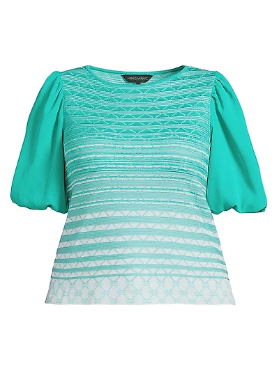 Plus Mixed-Media Ombré Tunic