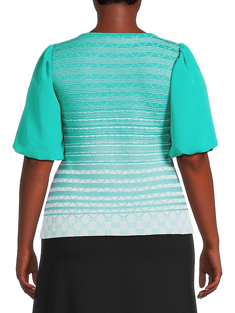 Plus Mixed-Media Ombré Tunic