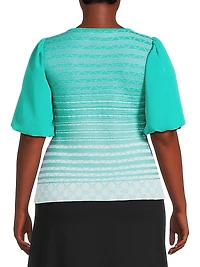 Plus Mixed-Media Ombré Tunic