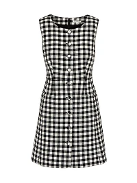 Phillipa Check Button-Front Minidress