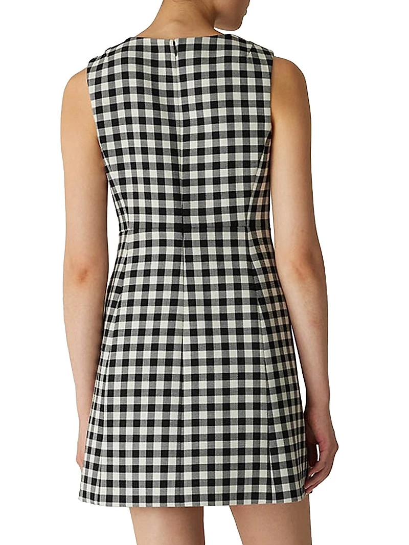 Phillipa Check Button-Front Minidress