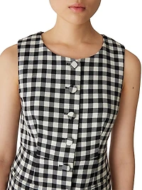 Phillipa Check Button-Front Minidress