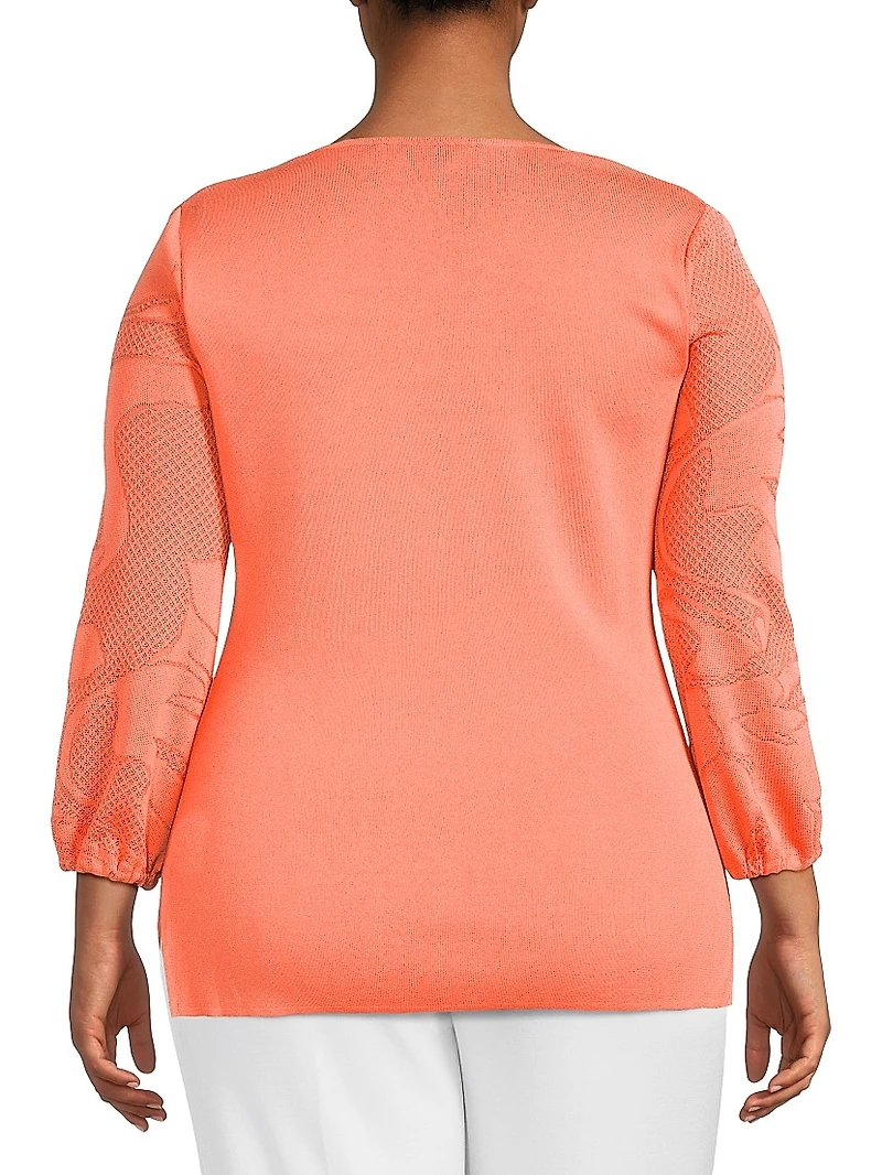 Plus Tonal Texture Soft Knit Tunic