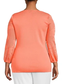 Plus Tonal Texture Soft Knit Tunic