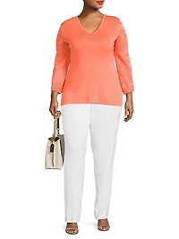 Plus Tonal Texture Soft Knit Tunic