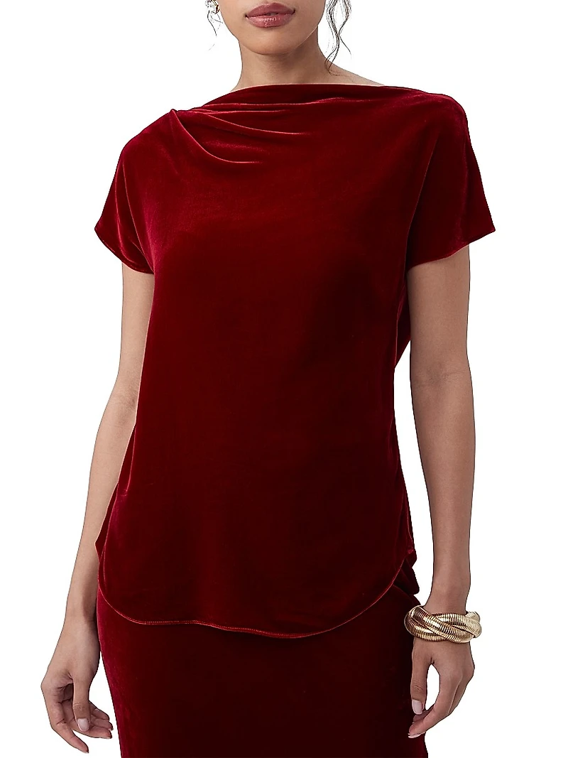 Sintha Velvet Asymmetrical Top