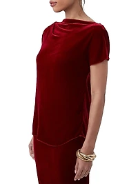 Sintha Velvet Asymmetrical Top