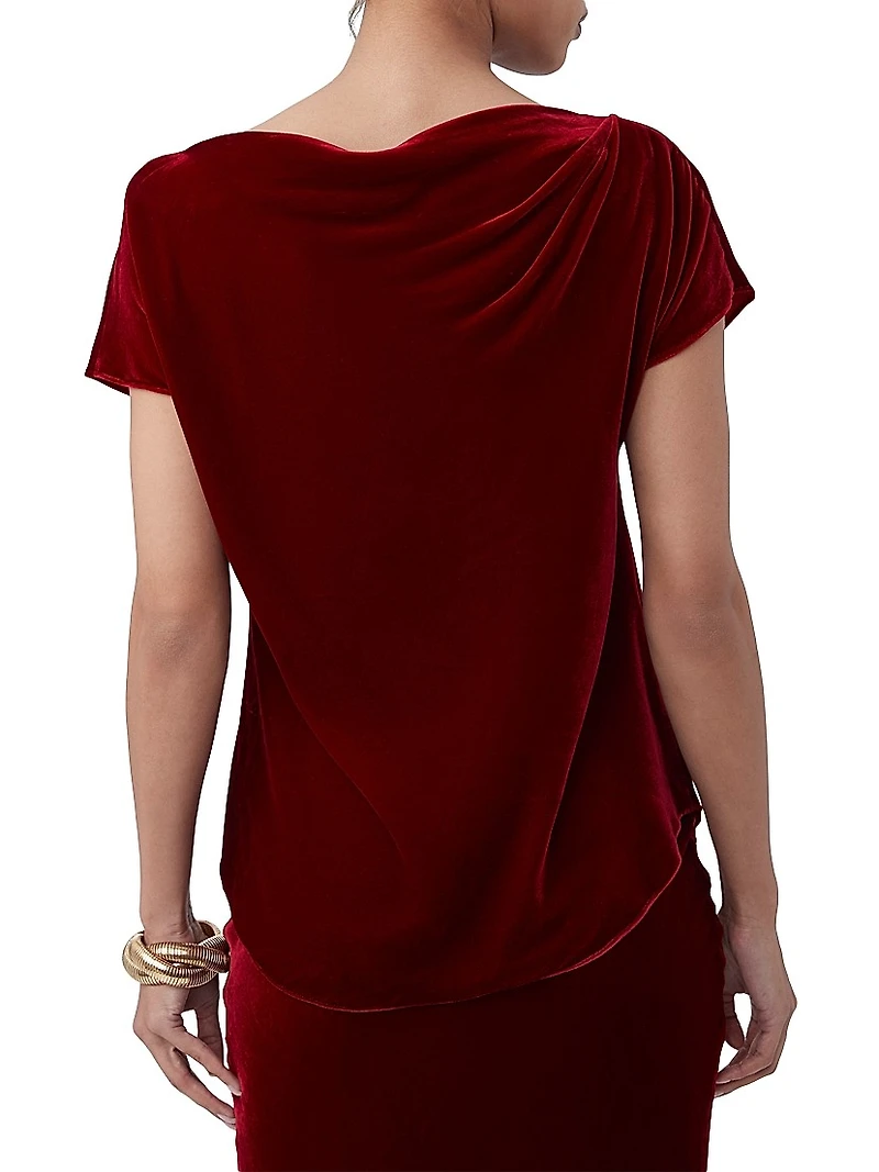 Sintha Velvet Asymmetrical Top