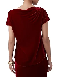 Sintha Velvet Asymmetrical Top