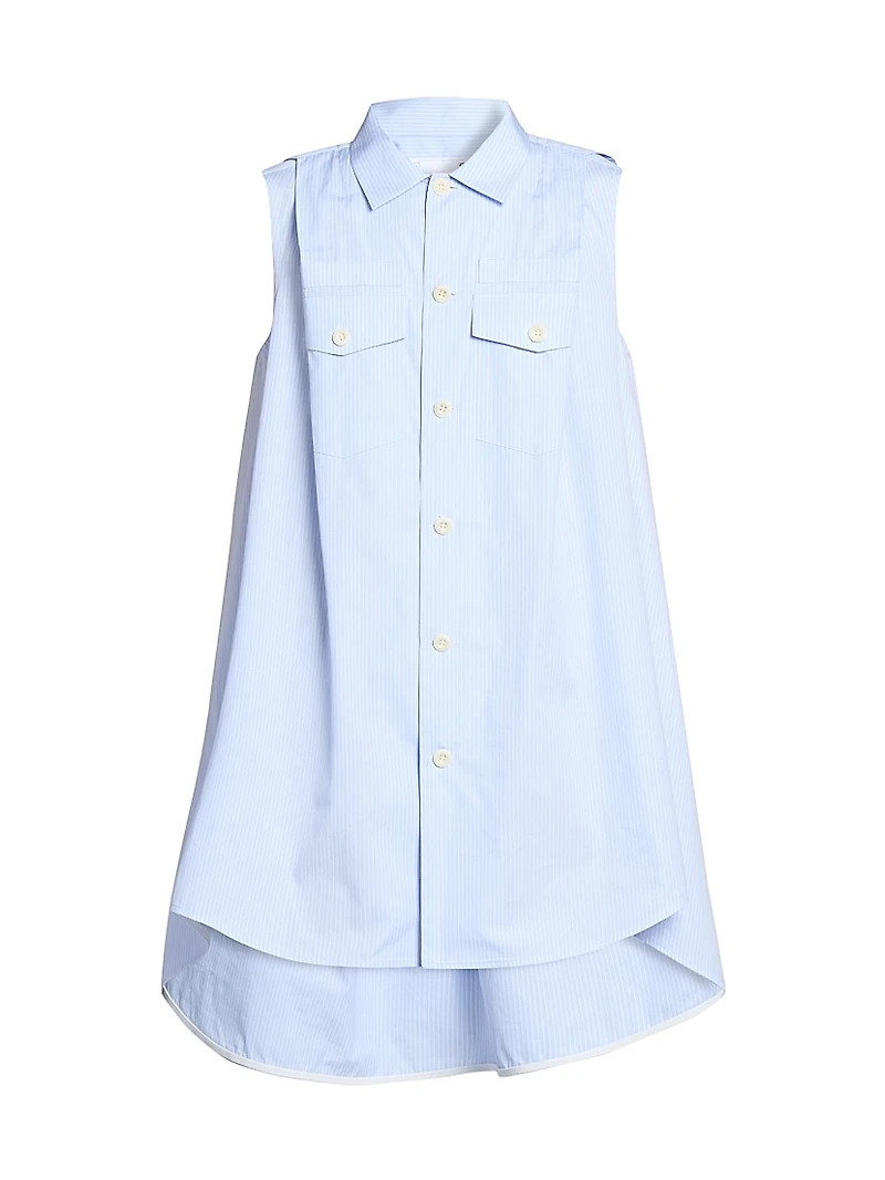 Asymmetric Poplin Shift Dress