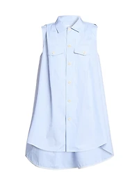 Asymmetric Poplin Shift Dress