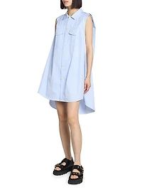 Asymmetric Poplin Shift Dress