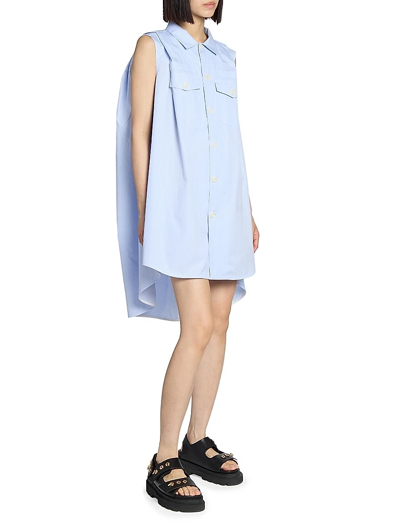 Asymmetric Poplin Shift Dress
