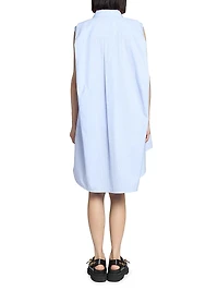 Asymmetric Poplin Shift Dress