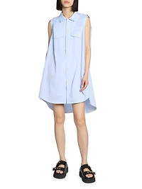 Asymmetric Poplin Shift Dress