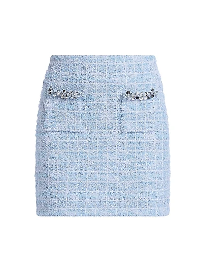 Check Knit Miniskirt