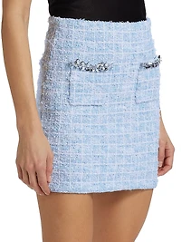 Check Knit Miniskirt