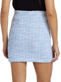 Check Knit Miniskirt