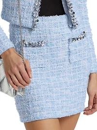 Check Knit Miniskirt