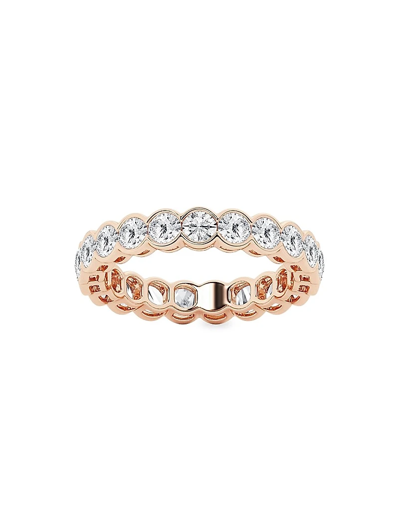 14K Rose Gold & Round Natural Diamond Eternity Band/2.00-5.00 TCW