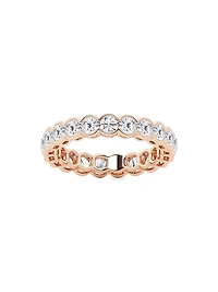 14K Rose Gold & Round Natural Diamond Eternity Band/2.00-5.00 TCW