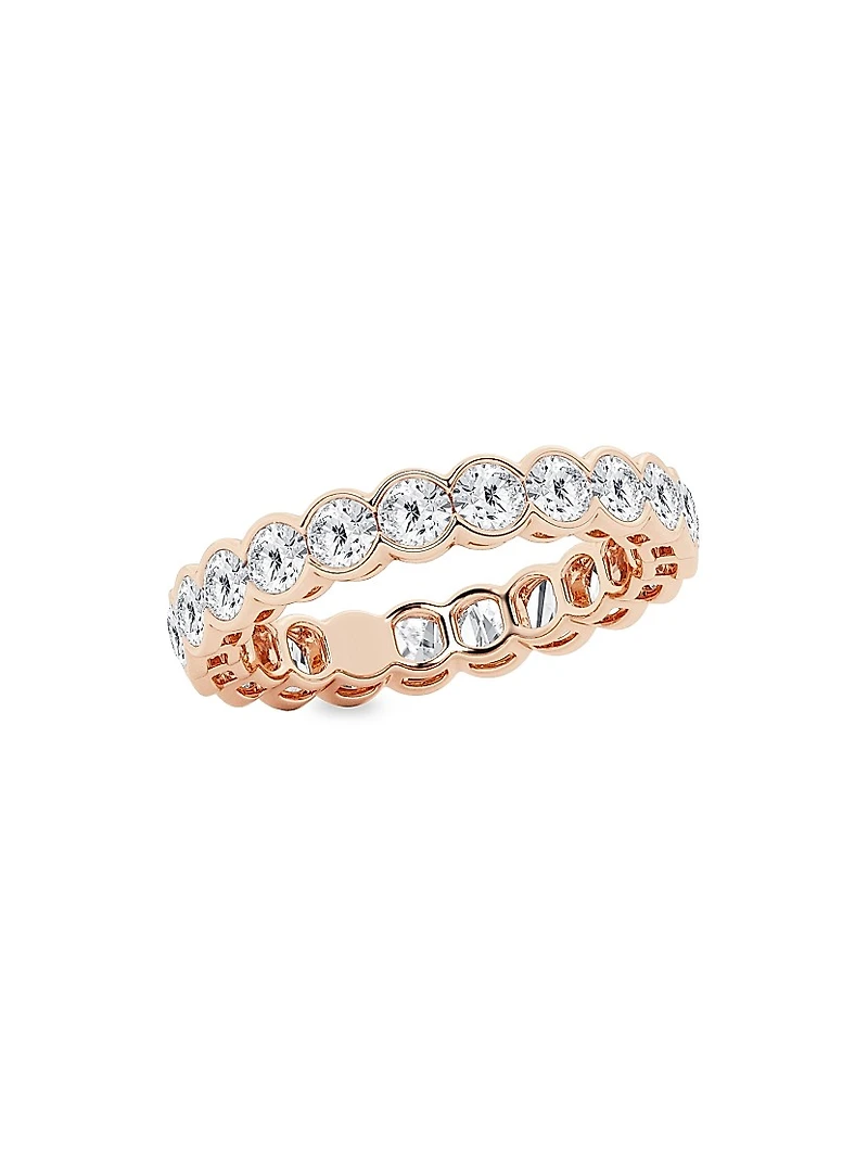 14K Rose Gold & Round Natural Diamond Eternity Band/2.00-5.00 TCW