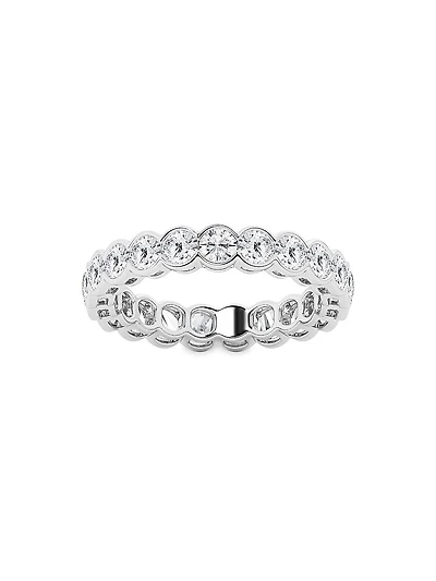 Platinum & Round Natural Diamond Eternity Band/2.00-5.00 TCW