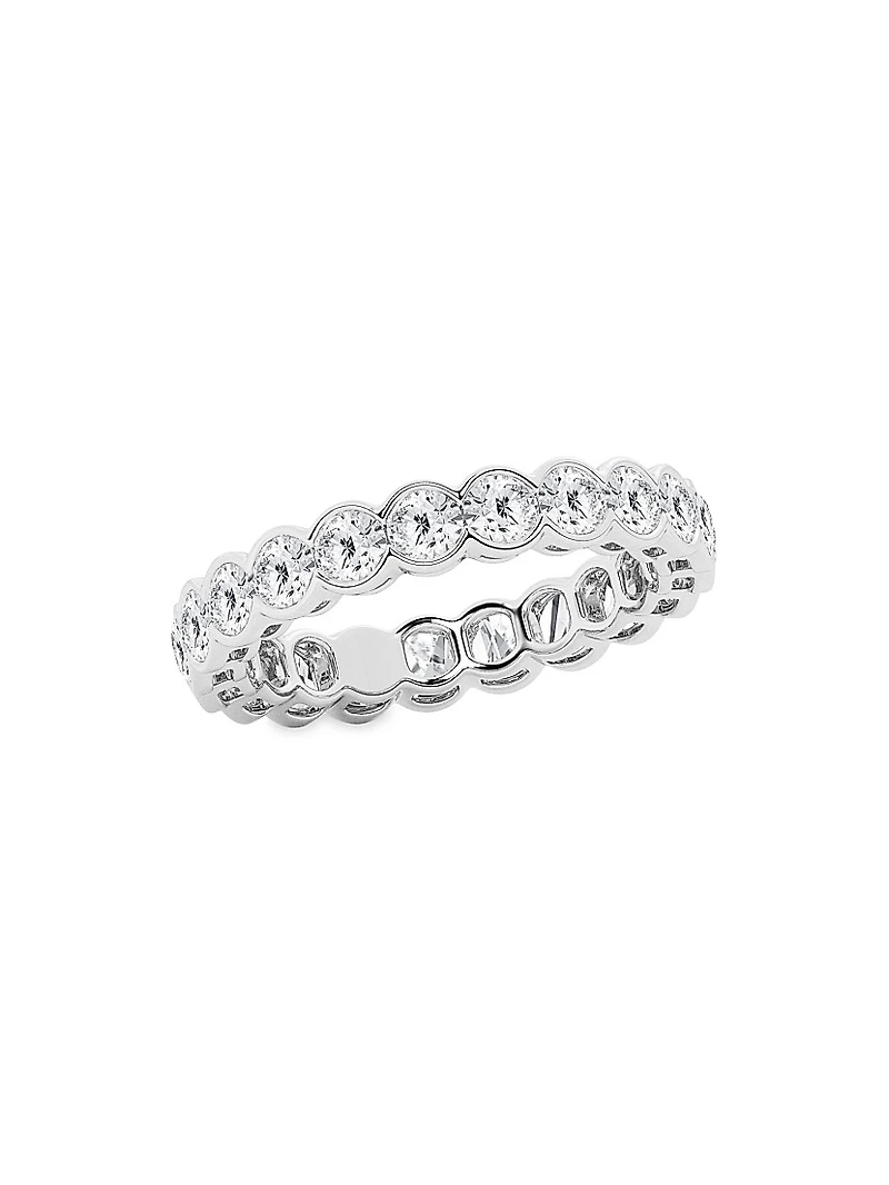 Platinum & Round Natural Diamond Eternity Band/2.00-5.00 TCW