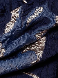 Floral Jacquard Off-The-Shoulder A-Line Gown