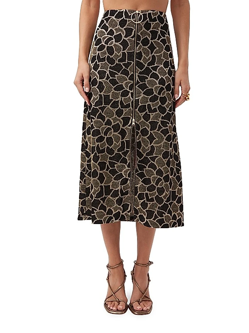 Zane Jacquard Midi-Skirt