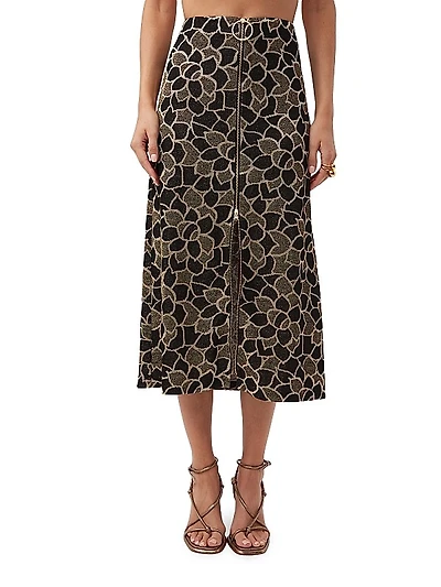 Zane Jacquard Midi-Skirt
