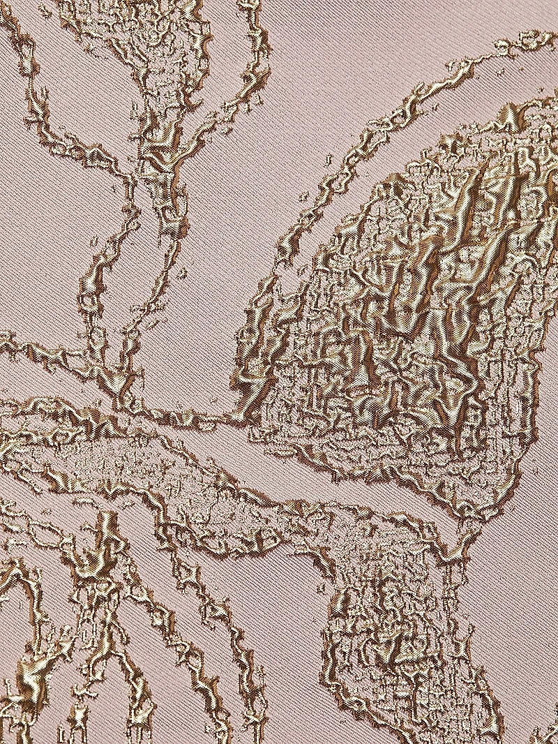 Metallic Jacquard Off-The-Shoulder Gown