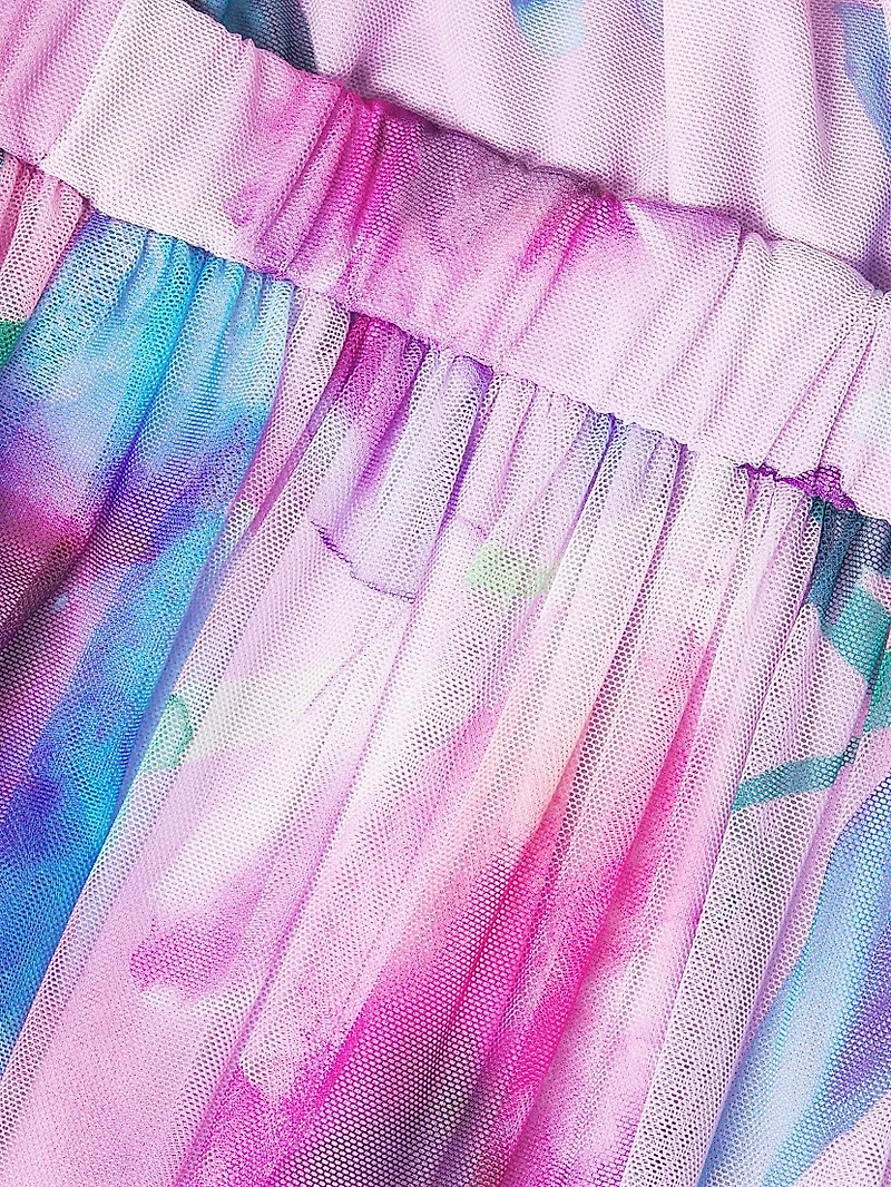 Zoey Floral Mesh Ruffle Maxi Dress