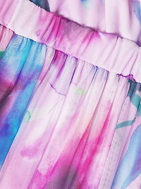 Zoey Floral Mesh Ruffle Maxi Dress