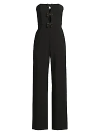 Stretch Crepe Bow Keyhole Front Jumpsuit