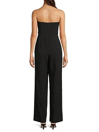 Stretch Crepe Bow Keyhole Front Jumpsuit