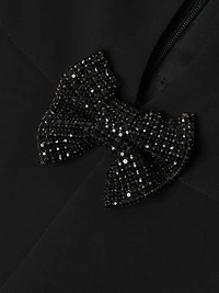 Stretch Crepe Bow Keyhole Front Jumpsuit