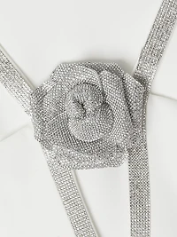 Crystal-Embellished Cut-Out Stretch Crepe Minidress