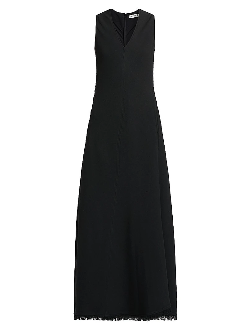 Lowri Sleeveless Fringe-Hem Maxi Dress