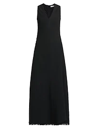 Lowri Sleeveless Fringe-Hem Maxi Dress
