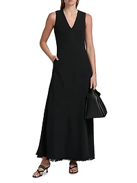 Lowri Sleeveless Fringe-Hem Maxi Dress