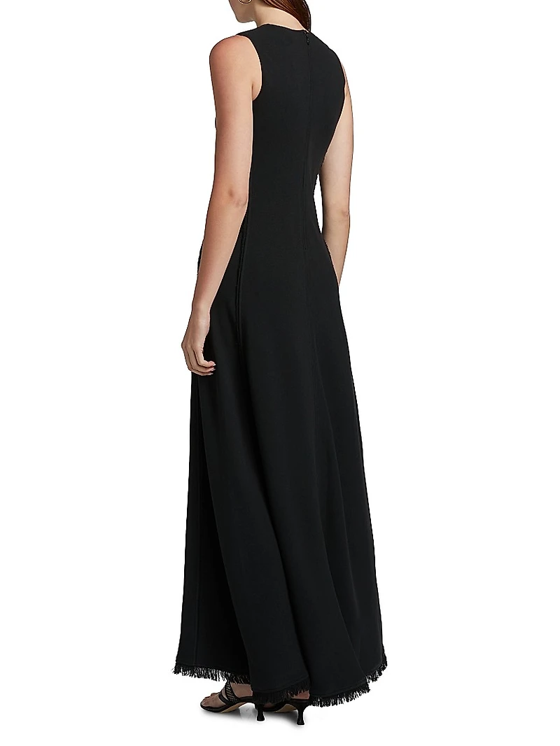 Lowri Sleeveless Fringe-Hem Maxi Dress