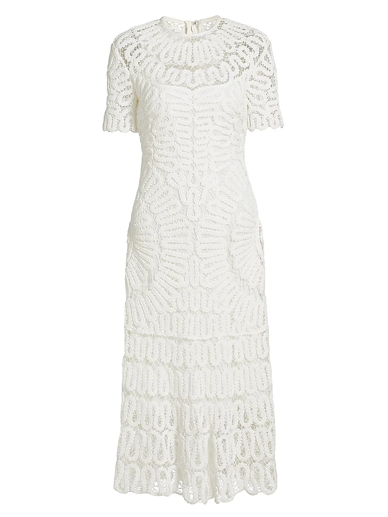 Lorelai Crocheted Crewneck Midi-Dress