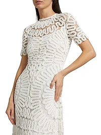 Lorelai Crocheted Crewneck Midi-Dress