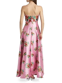 Audrey Floral Strapless Fit & Flare Maxi Dress