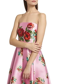 Audrey Floral Strapless Fit & Flare Maxi Dress