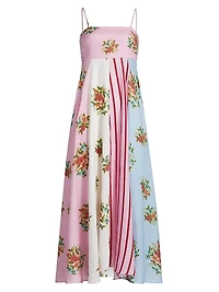 Lucille Belted Floral Linen Shirtdress