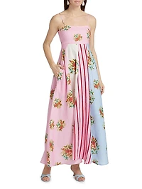 Lucille Belted Floral Linen Shirtdress