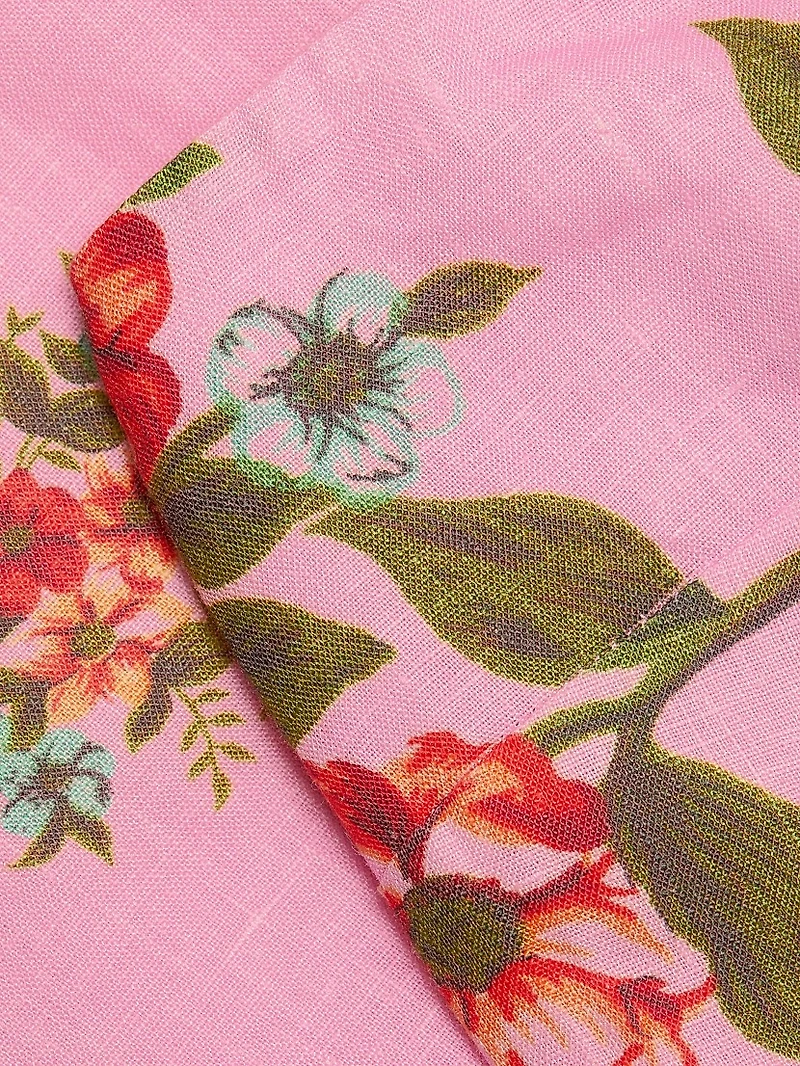 Beatrix Floral Linen Strapless A-Line Minidress