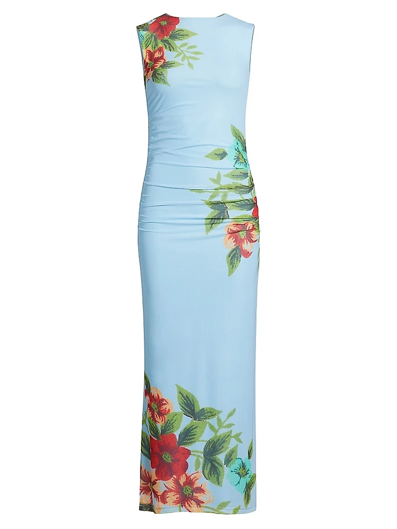 Ariel Floral Ruched Maxi Dress